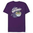 thumbnail image 1 of Star Wars Mandalorian Grogu Hover Pram It’s My Birthday! - Short Sleeve Blended T-Shirt for Adults - Customized-Purple, 1 of 5