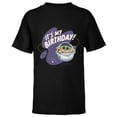 thumbnail image 1 of Star Wars Mandalorian Grogu Hover Pram It’s My Birthday! - Short Sleeve T-Shirt for Kids - Customized-Black, 1 of 5