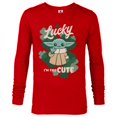 thumbnail image 1 of Star Wars Mandalorian Grogu Lucky I’m This Cute Green - Long Sleeve T-Shirt for Men - Customized-New Red, 1 of 5