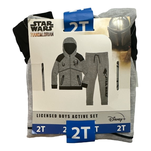 Star Wars Mandalorian Licensed Boy's 2-Piece Hoodie & Jogger Active Set (2T)