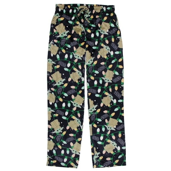 Star Wars Men's The Mandalorian Grogu Christmas Lights Lounge Pajama Pants