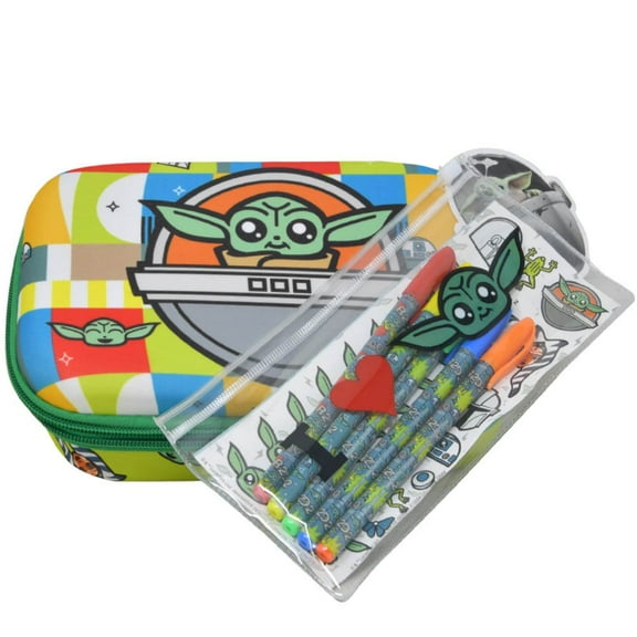 Star Wars Mandalorian Molded Pencil Case with Gel Pens