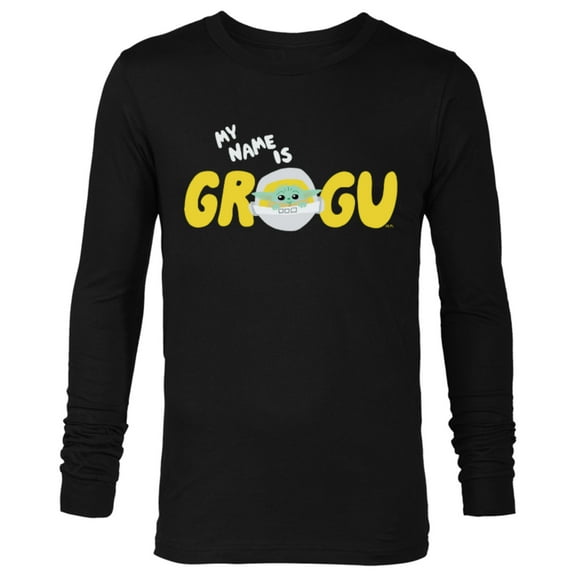 Star Wars Mandalorian My Name is Grogu Cartoon - Long Sleeve T-Shirt for Men – Customized-Black