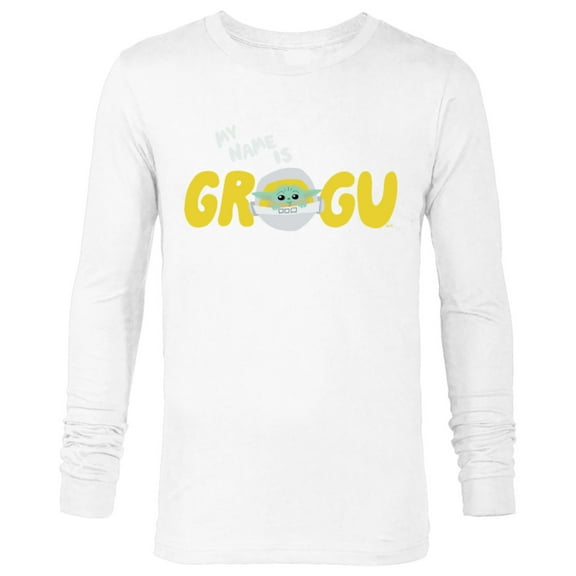 Star Wars Mandalorian My Name is Grogu Cartoon - Long Sleeve T-Shirt for Men – Customized-White
