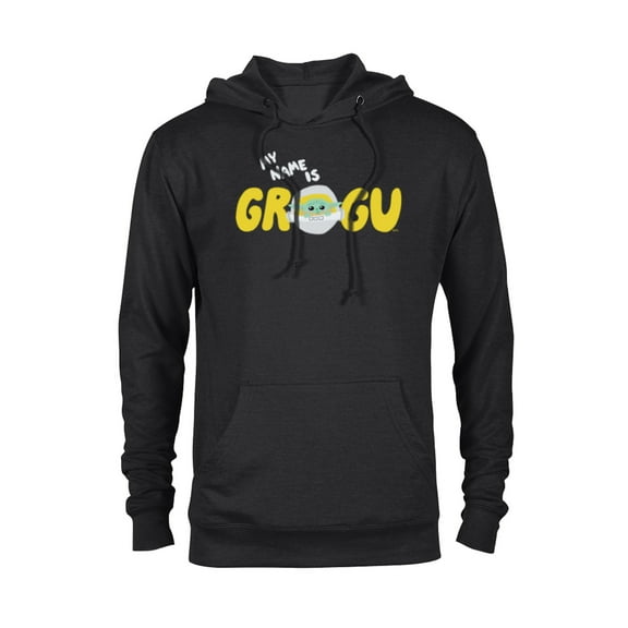 Star Wars Mandalorian My Name is Grogu Cartoon - Pullover Hoodie for Adults – Customized-Black