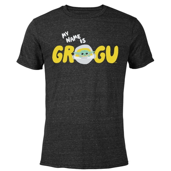 Star Wars Mandalorian My Name is Grogu Cartoon - Short Sleeve Blended T-Shirt for Adults – Customized-Black
