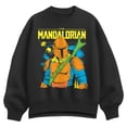 thumbnail image 1 of Star Wars - Mandalorian Neon Colors - Women's Oversized Fleece Crew Sweatshirt, 1 of 3