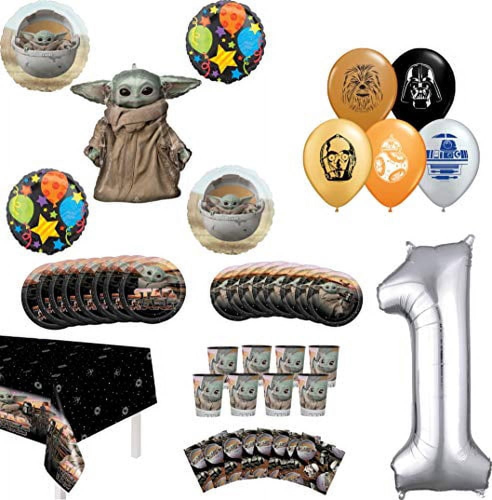 Star Wars Mandalorian The Child 1st Birthday Party Supplies 8 Guest Baby Yoda Table Decor and Balloon Bouquet Decorations
