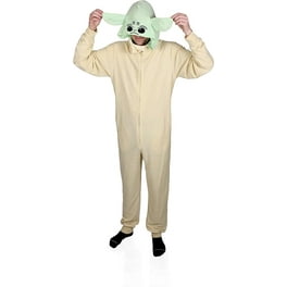 Star Wars Mandalorian Adult Halloween Onesie Pajama Grogu Kigurumi with Hood Ears Large Walmart