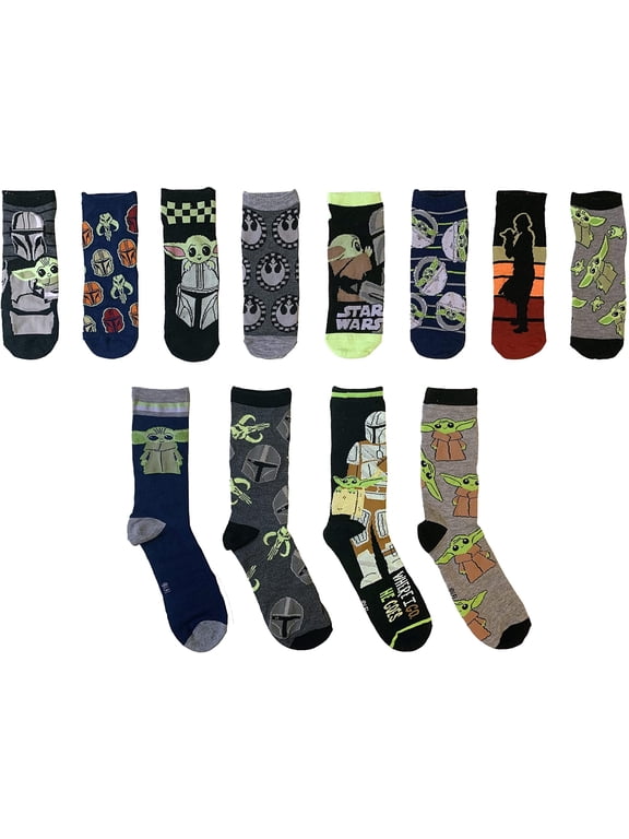 Mandalorian The Child Mens 12 Days of Socks in Advent Gift Box