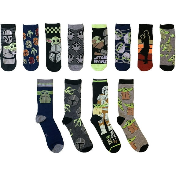 Star Wars Mandalorian The Child Mens 12 Days of Socks in Advent Gift Box