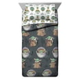 thumbnail image 1 of Star Wars Mandalorian The Child Queen Bed Set, 100% Microfiber, Grey, 1 of 9