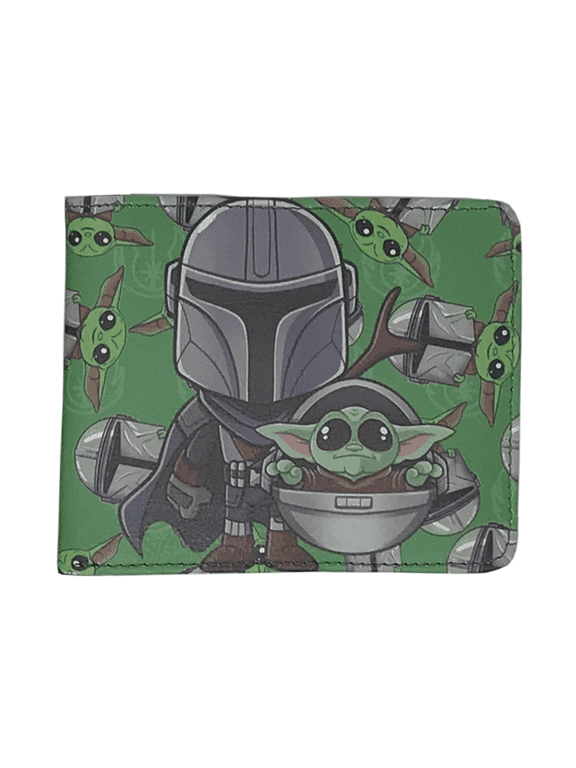Mandalorian and Baby Yoda Wallet - Baby Yoda in Crib Repeating Pattern