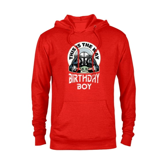 Star Wars Mandalorian and Grogu This is the Way Birthday Boy - Pullover Hoodie for Adults - Customized-Red