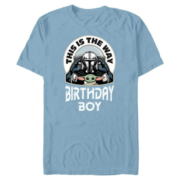 Star Wars Mandalorian and Grogu This is the Way Birthday Boy - Short Sleeve Blended T-Shirt for Adults - Customized-Ocean Blue