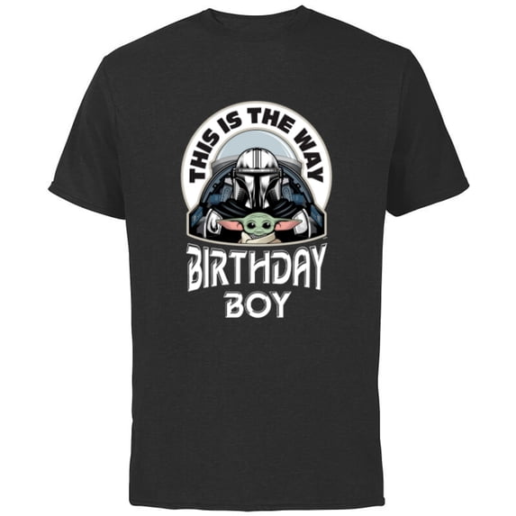 Star Wars Mandalorian and Grogu This is the Way Birthday Boy - Short Sleeve Cotton T-Shirt for Adults - Customized-Black