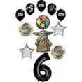 thumbnail image 1 of Star Wars Mandalorian the Child 6th Birthday Party Supplies Baby Yoda Balloon Bouquet Decorations, 1 of 8