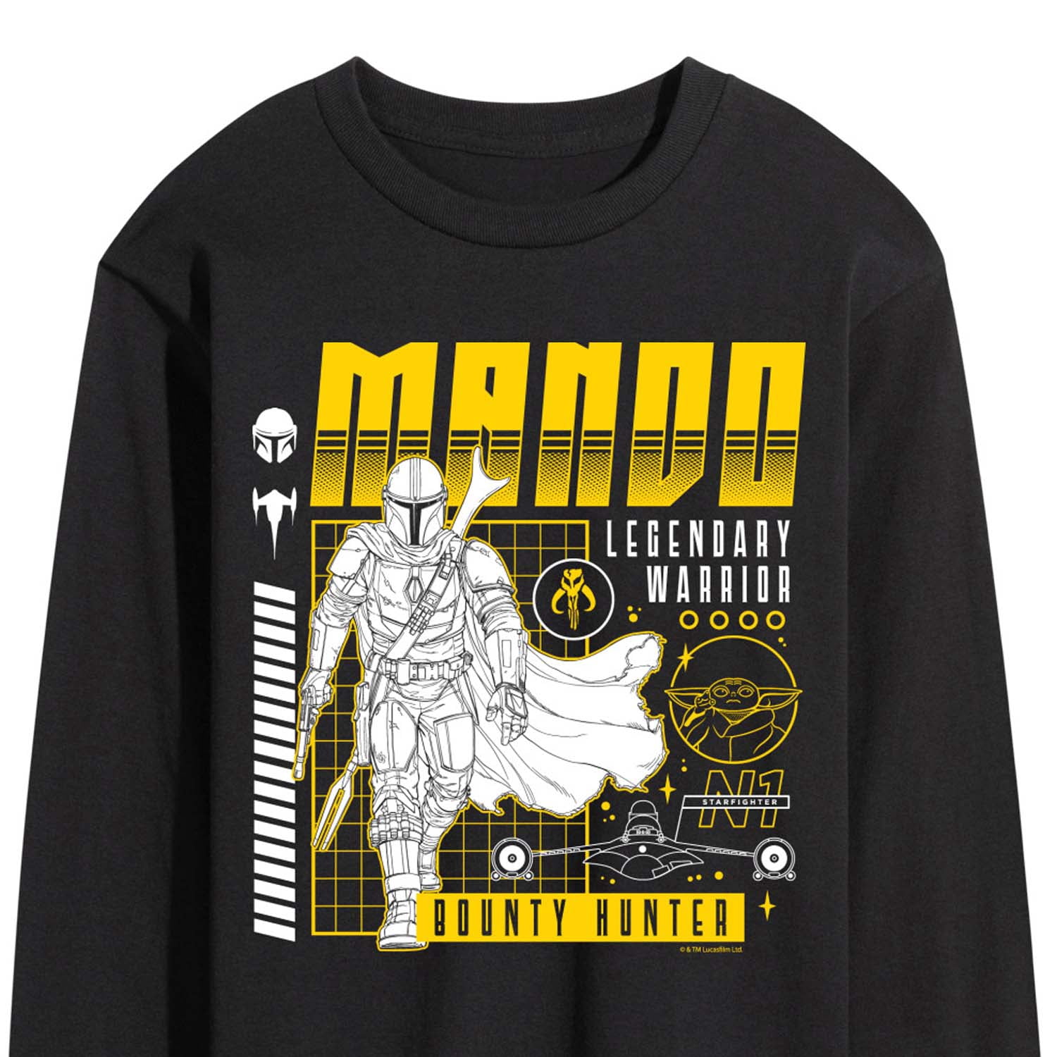 Star Wars - Mando Dark Digital - Men's Long Sleeve Graphic T-Shirt ...