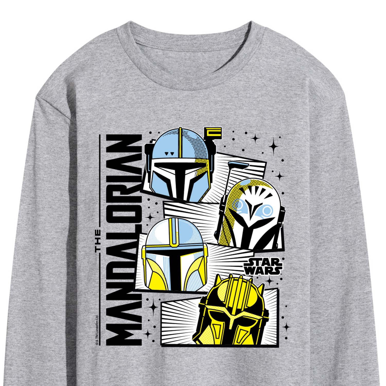 Star Wars - Mando Helmet Grid - Men's Long Sleeve Graphic T-Shirt ...
