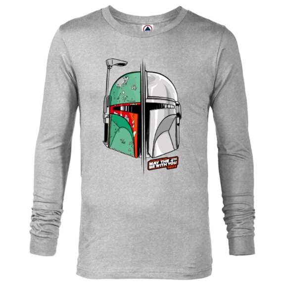 Star Wars Mando and Boba Fett May the 4th Be With You - Long Sleeve T-Shirt for Men - Customized-Athletic Heather