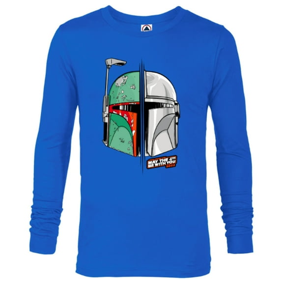 Star Wars Mando and Boba Fett May the 4th Be With You - Long Sleeve T-Shirt for Men - Customized-Royal