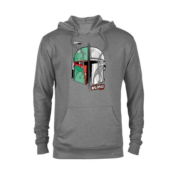 Star Wars Mando and Boba Fett May the 4th Be With You - Pullover Hoodie for Adults - Customized-Graphite Heather