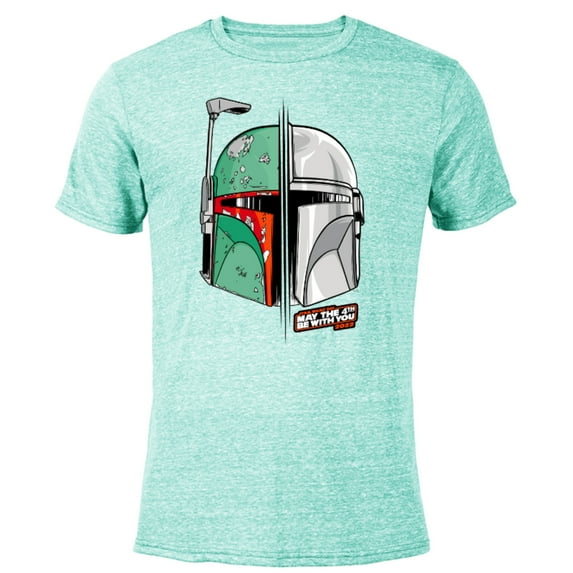 Star Wars Mando and Boba Fett May the 4th Be With You - Short Sleeve Blended T-Shirt for Adults - Customized-Ocean Blue