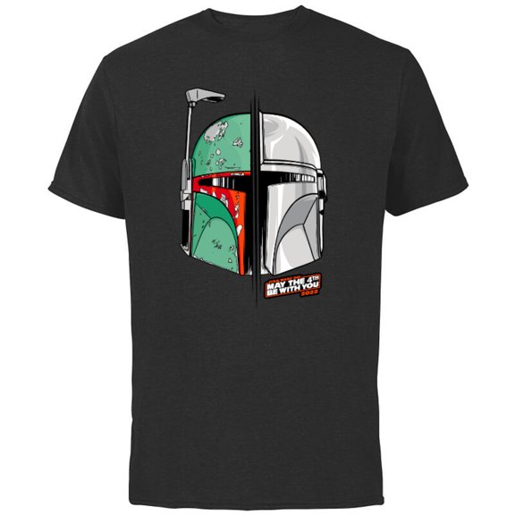 Star Wars Mando and Boba Fett May the 4th Be With You - Short Sleeve Cotton T-Shirt for Adults - Customized-Black
