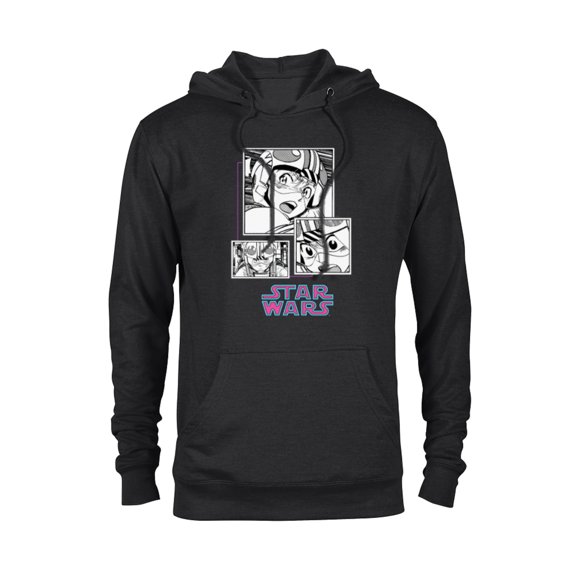 Star Wars Manga Luke Skywalker X-wing Pilot Comic Panels - Pullover Hoodie for Adults - Customized-Black