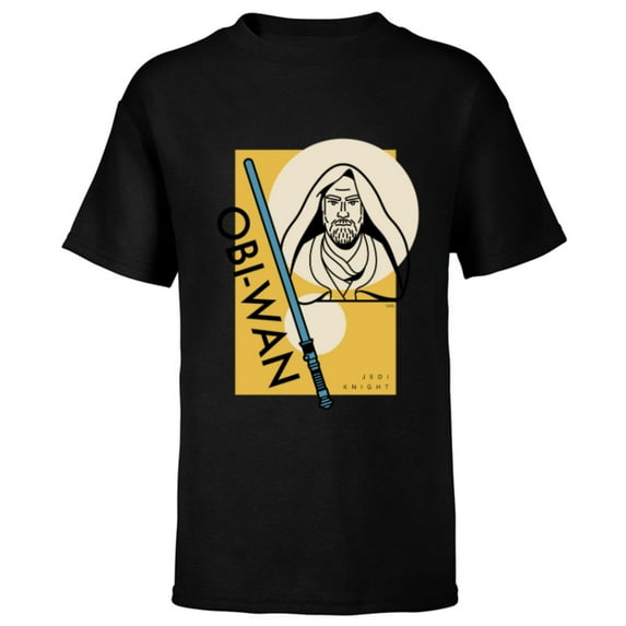Star Wars Master Obi-Wan Kenobi Jedi Knight - Short Sleeve T-Shirt for Kids - Customized-Black
