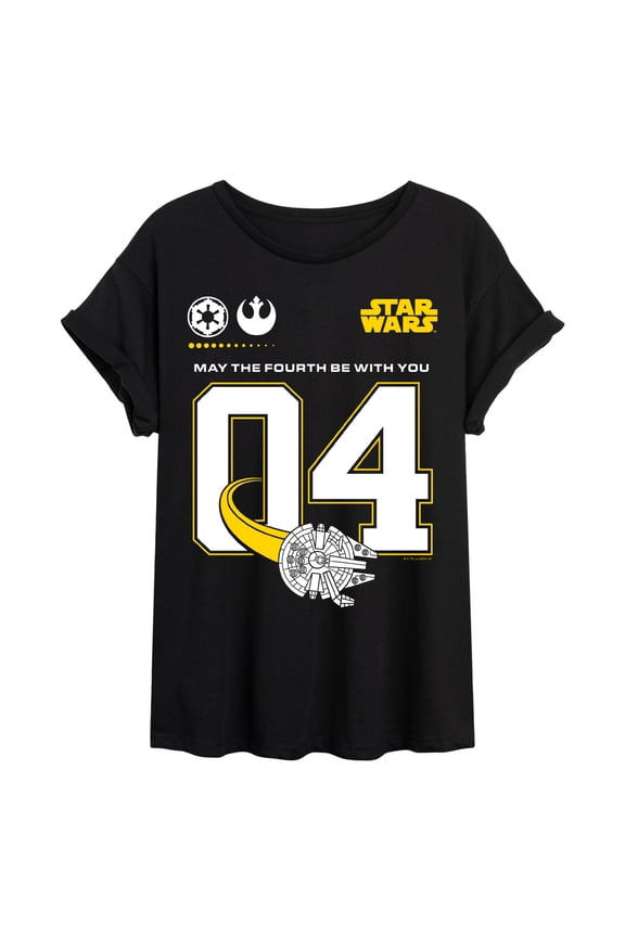 - May Fourth Jersey - Juniors Oversized Graphic T-Shirt