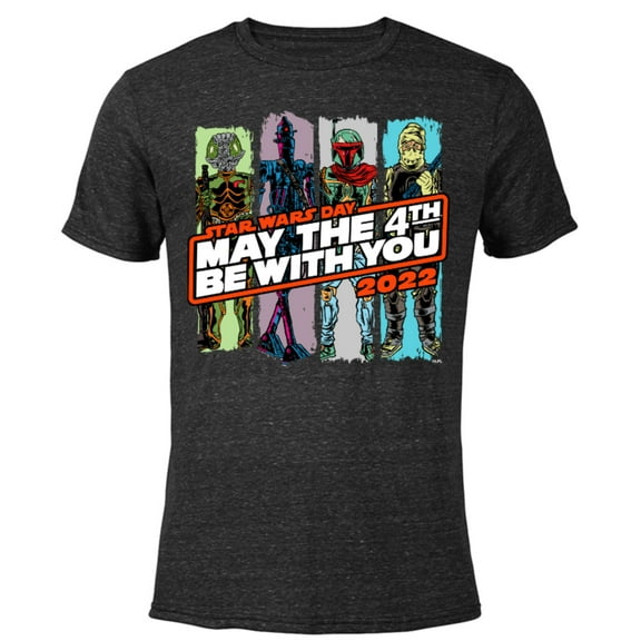 Star Wars May The 4th Be With You 2022 Bounty Hunters - Short Sleeve Blended T-Shirt for Adults - Customized-Black