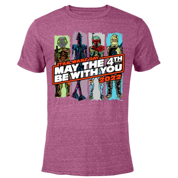 Star Wars May The 4th Be With You 2022 Bounty Hunters - Short Sleeve Blended T-Shirt for Adults - Customized-Purple