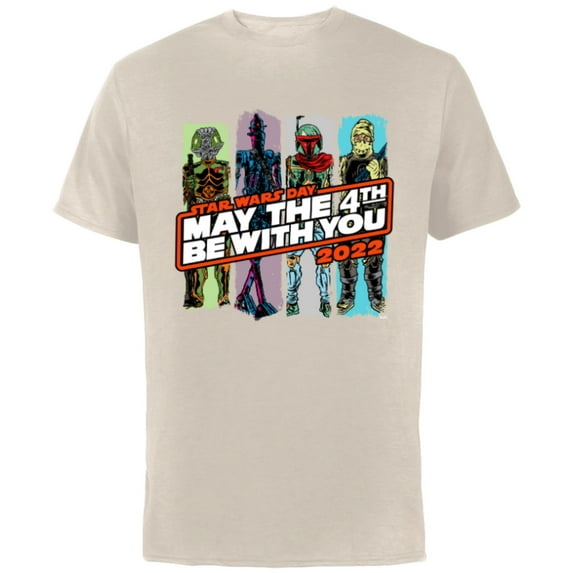 Star Wars May The 4th Be With You 2022 Bounty Hunters - Short Sleeve Cotton T-Shirt for Adults - Customized-Natural