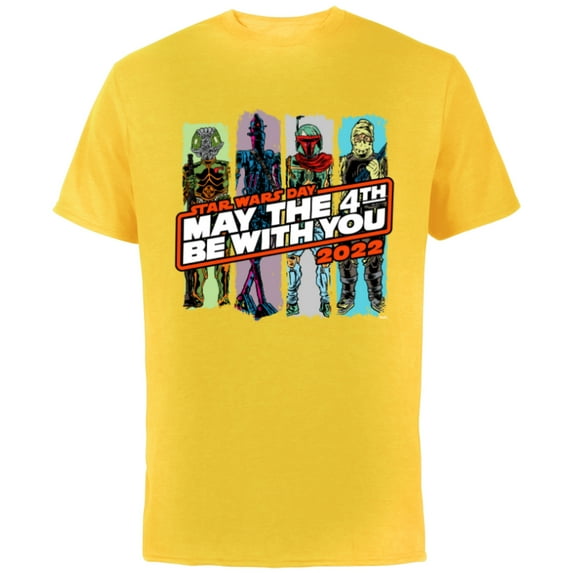 Star Wars May The 4th Be With You 2022 Bounty Hunters - Short Sleeve Cotton T-Shirt for Adults - Customized-Yellow
