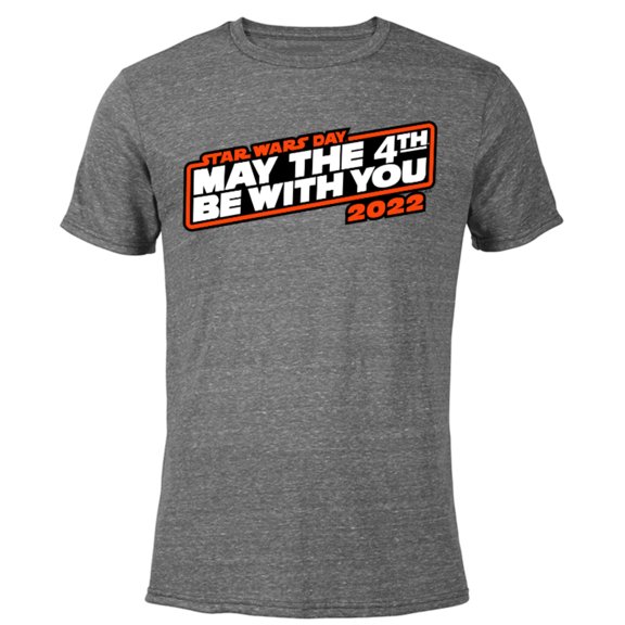 Star Wars May The 4th Be With You 2022 - Short Sleeve Blended T-Shirt for Adults - Customized-Dark Heather