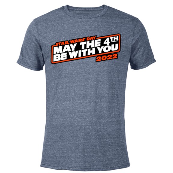 Star Wars May The 4th Be With You 2022 - Short Sleeve Blended T-Shirt for Adults - Customized-Navy Heather