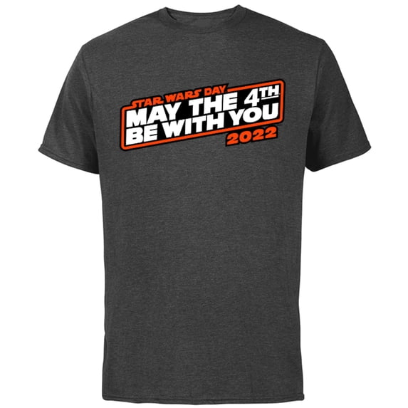 Star Wars May The 4th Be With You 2022 - Short Sleeve Cotton T-Shirt for Adults - Customized-Charcoal