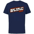 thumbnail image 1 of Star Wars May The 4th Be With You 2022 - Short Sleeve Cotton T-Shirt for Adults - Customized-Navy, 1 of 5