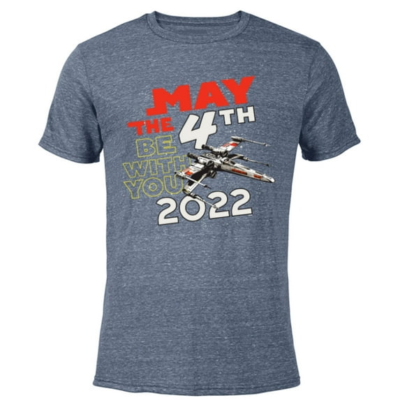 Star Wars May The 4th Be With You 2022 X-Wing Premium - Short Sleeve Blended T-Shirt for Adults - Customized-Navy Heather