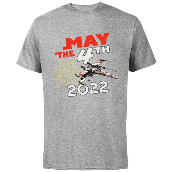 Star Wars May The 4th Be With You 2022 X-Wing Premium - Short Sleeve Cotton T-Shirt for Adults - Customized-Athletic Heather