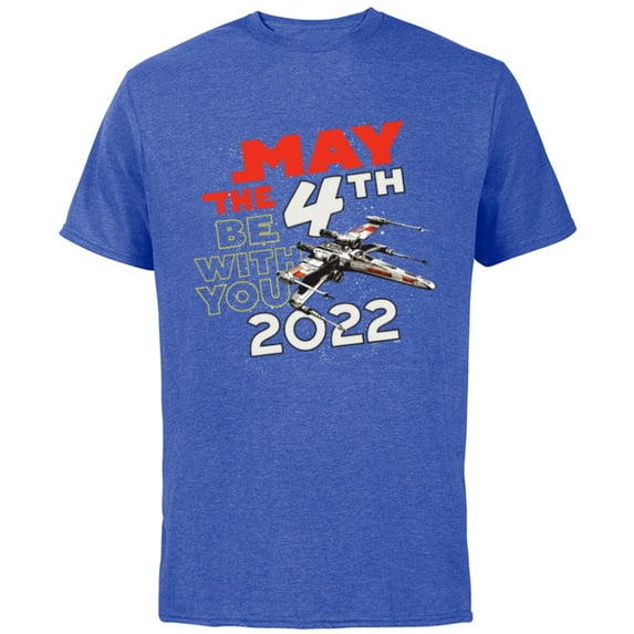 Star Wars May The 4th Be With You 2022 X-Wing Premium - Short Sleeve Cotton T-Shirt for Adults - Customized-Royal Heather