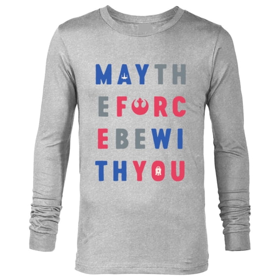 Star Wars May The Force Be With You Americana - Long Sleeve T-Shirt for Men - Customized-Athletic Heather