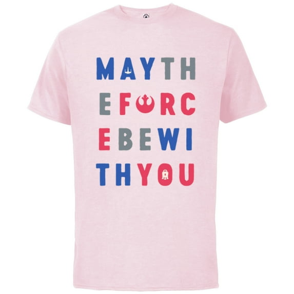 Star Wars May The Force Be With You Americana - Short Sleeve Cotton T-Shirt for Adults - Customized-Soft Pink