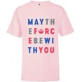 thumbnail image 1 of Star Wars May The Force Be With You Americana - Short Sleeve T-Shirt for Kids - Customized-Soft Pink, 1 of 5