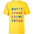 thumbnail image 1 of Star Wars May The Force Be With You Americana - Short Sleeve T-Shirt for Kids - Customized-Yellow, 1 of 5