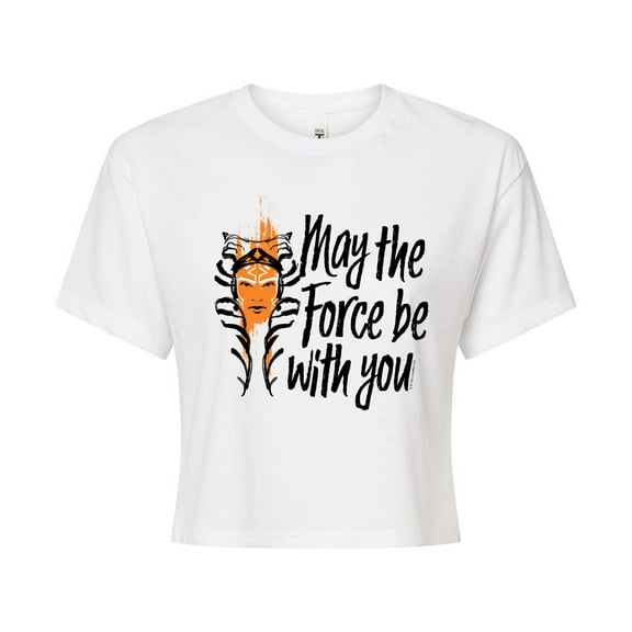 Star Wars - May The Force Be With You - Juniors Cropped Graphic T-Shirt