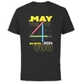 thumbnail image 1 of Star Wars May the 4th Be With You 2024 Lightsabers - Short Sleeve Cotton T-Shirt for Adults - Customized-Black, 1 of 5
