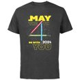 thumbnail image 1 of Star Wars May the 4th Be With You 2024 Lightsabers - Short Sleeve Cotton T-Shirt for Adults - Customized-Charcoal, 1 of 5