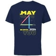 thumbnail image 1 of Star Wars May the 4th Be With You 2024 Lightsabers - Short Sleeve Cotton T-Shirt for Adults - Customized-Navy, 1 of 5